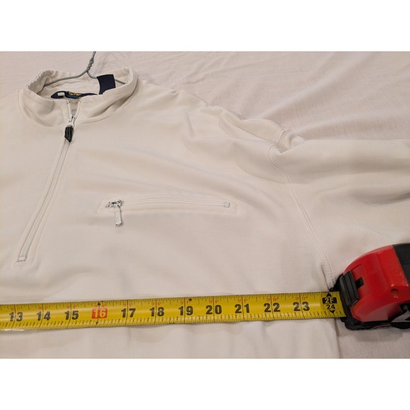 Eddie Bauer EBTEK Pullover Mens XLT‎ White Quarter Zip Mock Neck Chest Pocket - Picture 14 of 16